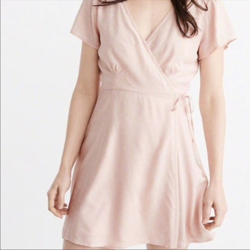 NWT Abercrombie and Fitch Pink Wrap Mini Dress